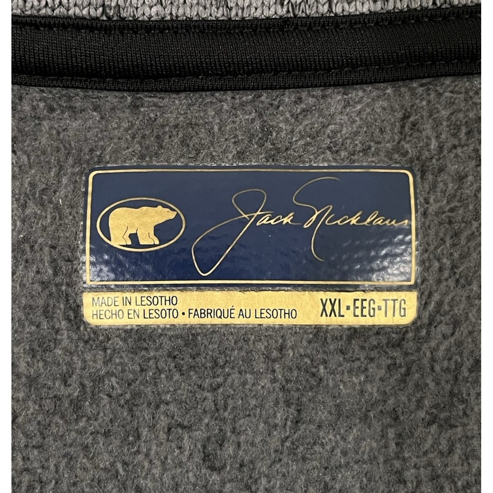 Jack Nicklaus Mens Sweater XXL Gray Black Fleece Lined Quarter Zip Pullover Golf - Picture 3 of 7